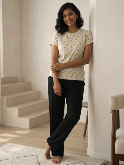 Pyjama Set-Yellow Banana Soft Cotton