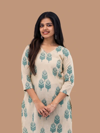 Teal Leaf Kurta