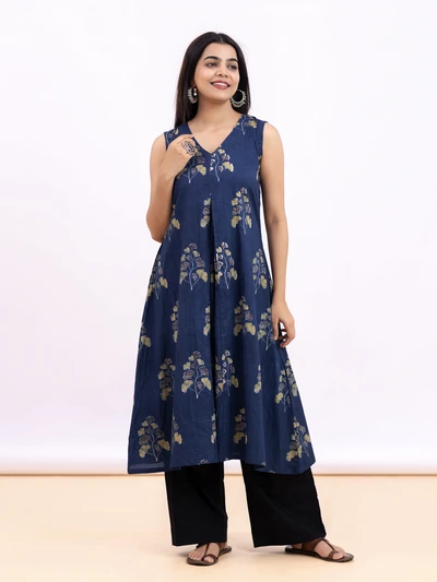 Indigo Bloom Petal Kurta